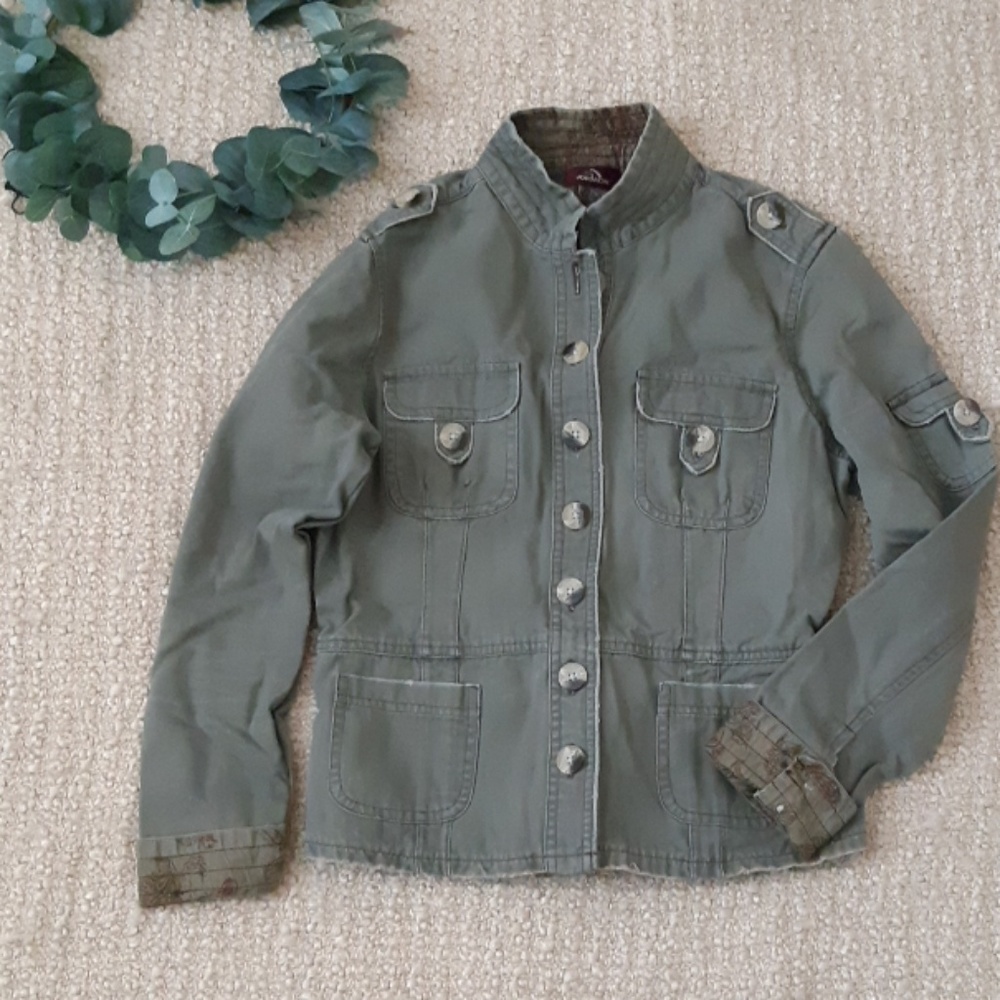 Jordache Olive Green Utility Jacket size M (Juniors)